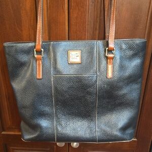 Dooney & Bourke Black Pebble Grain Small Lexington Leather Tote